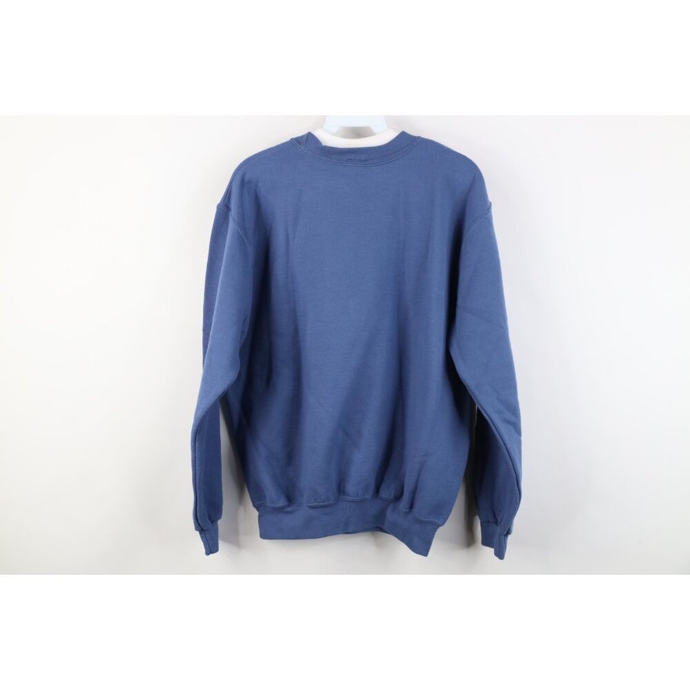 Vintage 90s Streetwear Womens Large Faded Christmas Snow Birds Sweatshirt Blue - Picture 10 of 12